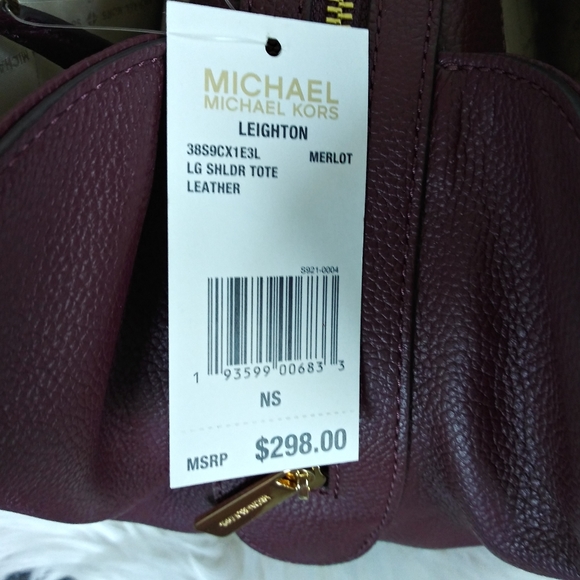 NWT MICHAEL KORS LEIGHTON LARGE SHOULDER BAG - Picture 7 of 8